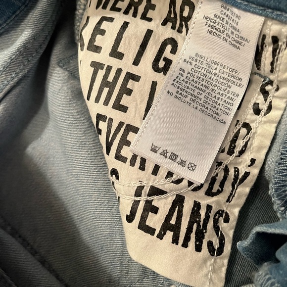 True Religion Women's Skinny Jeans - Blue with Red Floral Embroidery - Picture 13 of 14